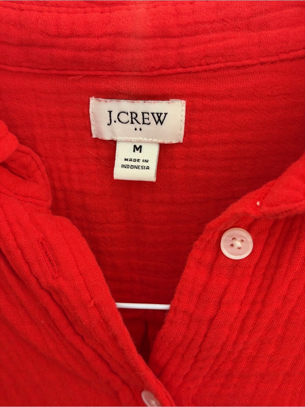 J. Crew Factory Red Long-Sleeve Button-Down Shirt - Picture 4 of 8